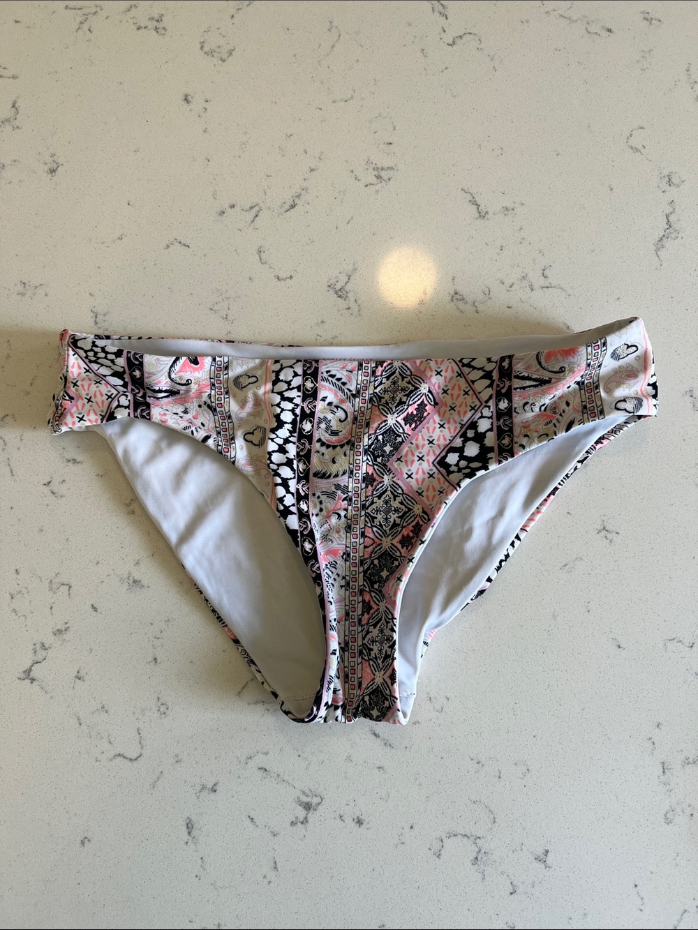 Victoria's Secret Pink and Black Patterned Bikini Bottoms